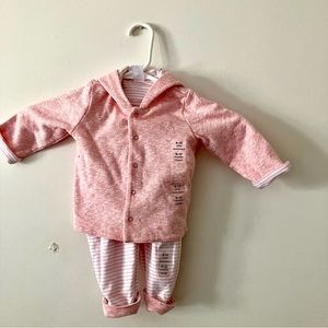 Gap Baby Pink Girl Reversible Two Piece Outfit Set Size 6 - 12 Months NWT
